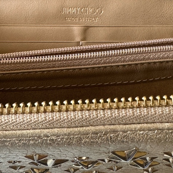 Jimmy Choo Metallic Star Studded Zippy Wallet - Picture 6 of 11